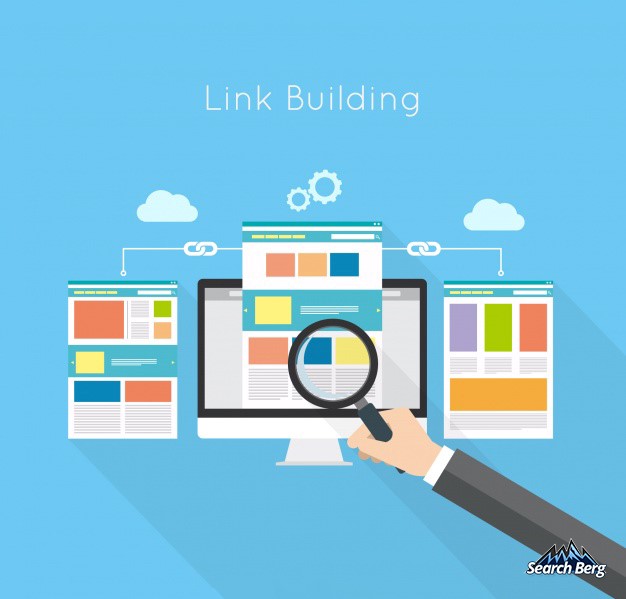 concept illustration of the process of link building
