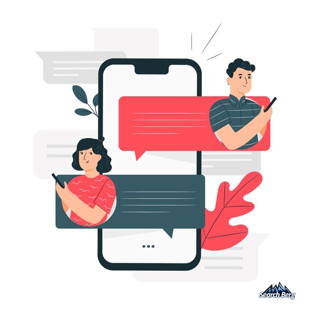 concept illustration of a brand representative and customer communicating via Instagram direct messages