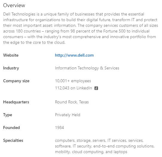 DELL’s LinkedIn Page as example of a Winning Company Page 