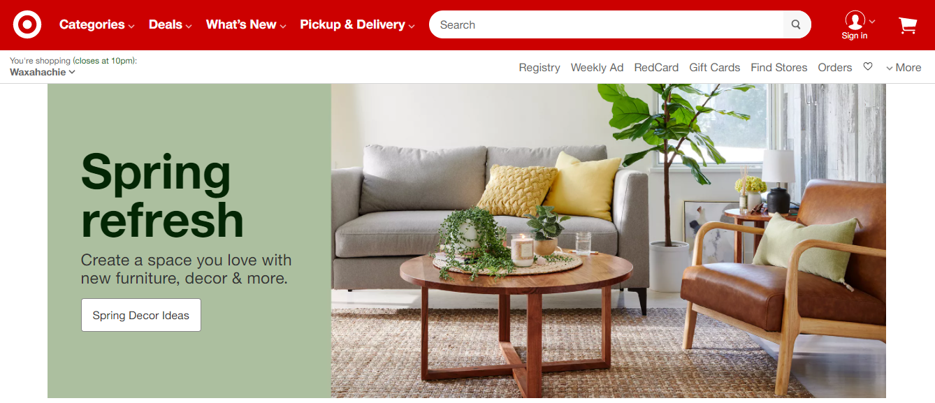 Target’s engaging home page design 