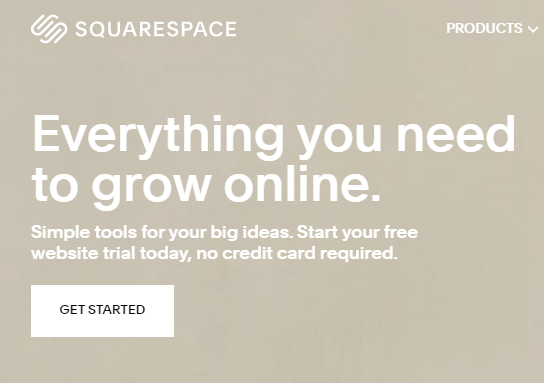 Squarespace's company message "Simple tools for big ideas" echoing the consensus that it is indeed a simple tool for beginners and non-complex website requirements.