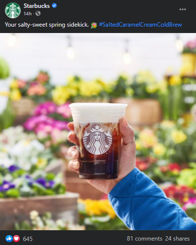 Starbucks’ social media marketing strategy that involved product features
