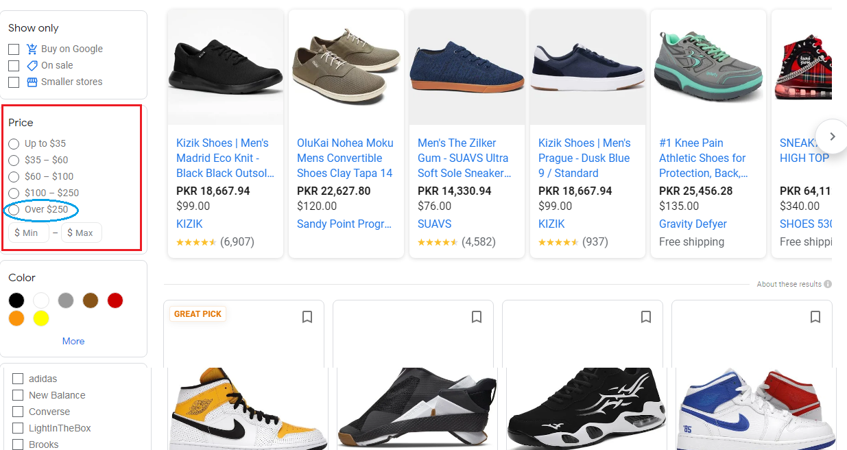 Product listing ads example