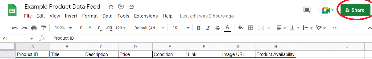 Uploading data feed for PLA marketing campaign