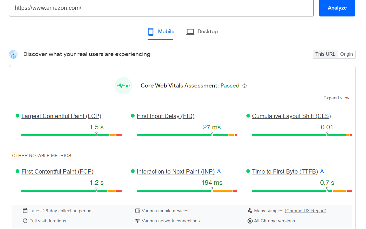 On-page SEO page speed checker