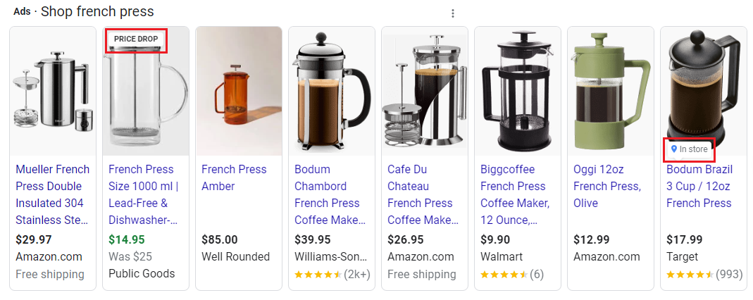 Product listing ad example