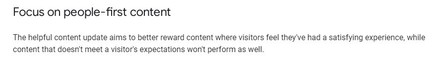 Google helpful content update