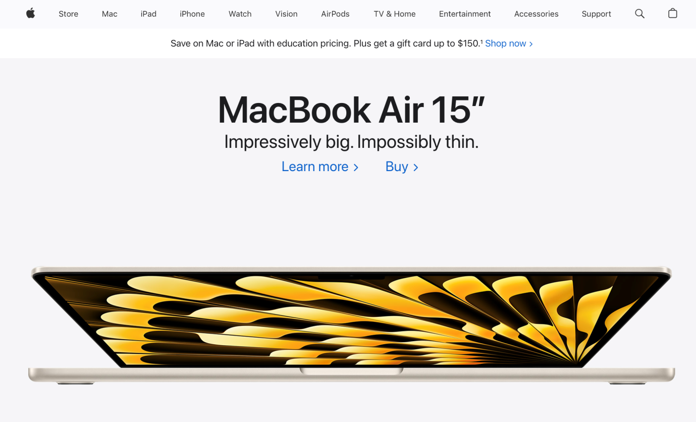 Apple home page