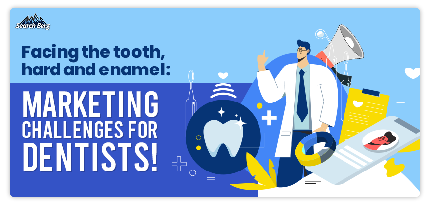 custom illustration headlining marketing challenges or dentists