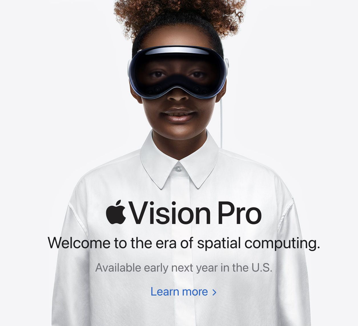 Vision Pro web design landing page