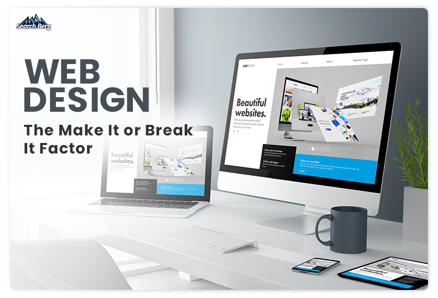 computer screens with a tagline that emphasize on the importance of web design