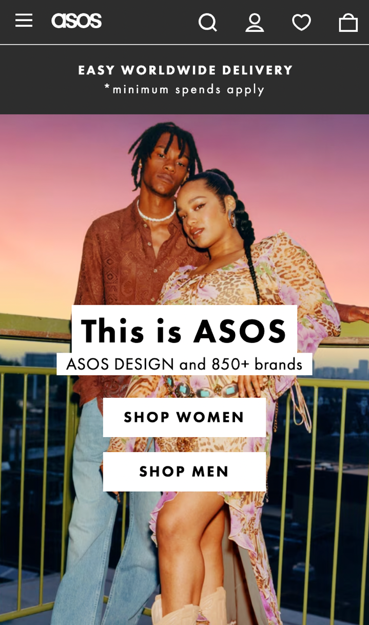 ASOS’website's mobile version