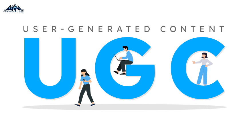 a concept illustration that says "UGC" for user-generated content