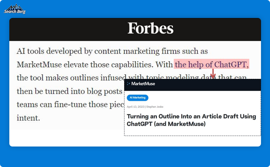 A Forbes article linking to a MarketMuse blog