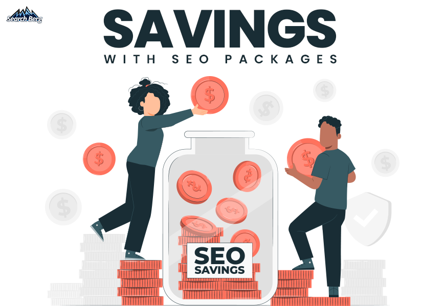 An illustration depicting how one saves with SEO packages