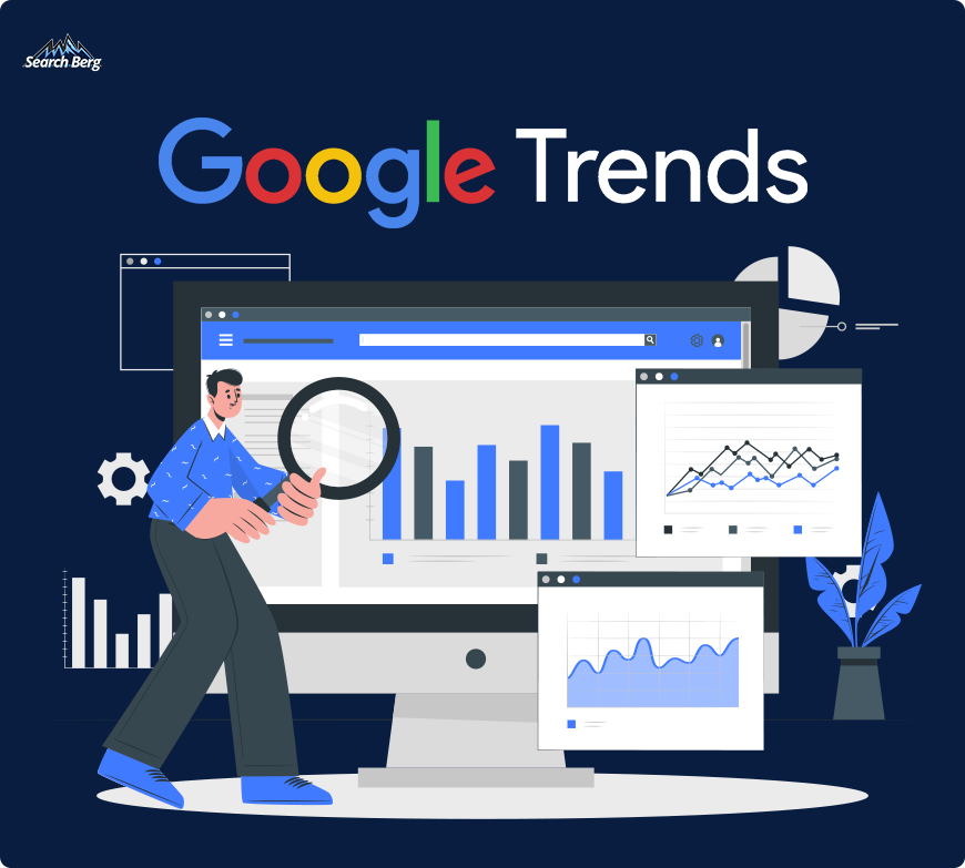 a concept illustration of Google Trends