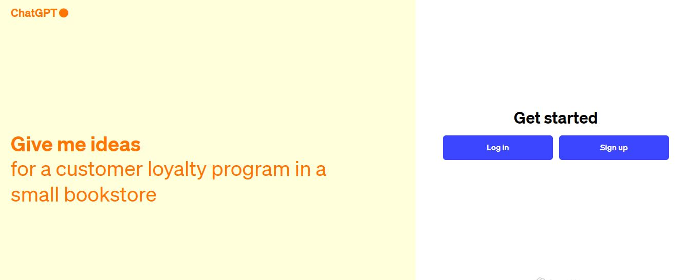 ChatGPT’s login and signup page