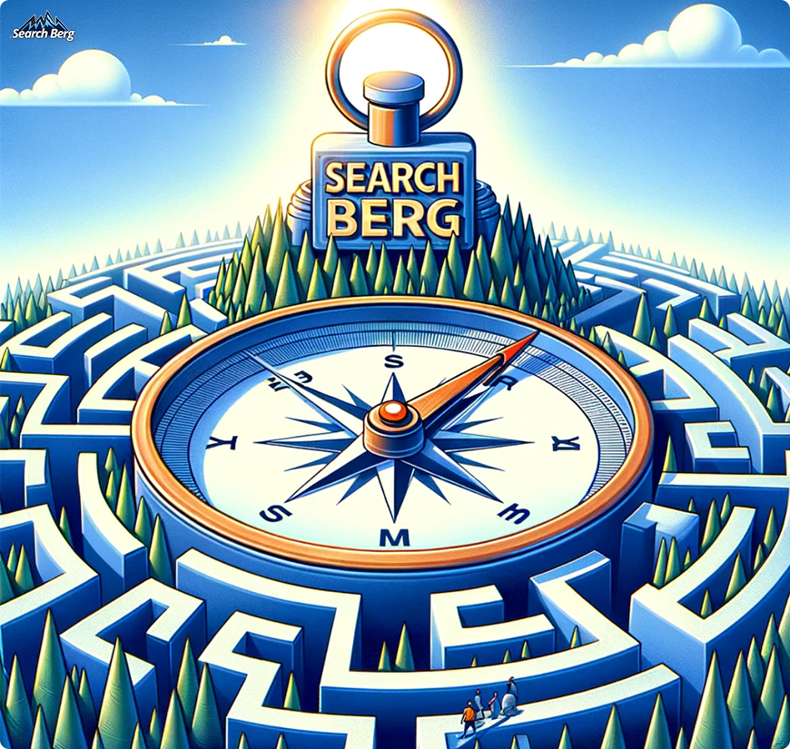 a concept illustration of a compass designed by Search Berg
