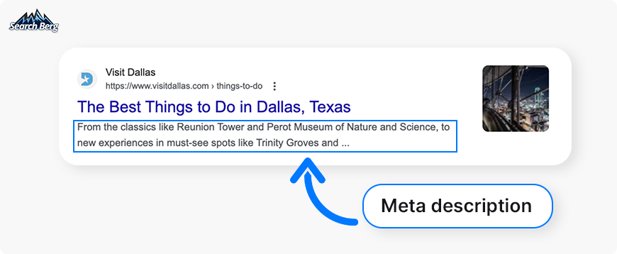 A short view of a Meta description in a tourism article.