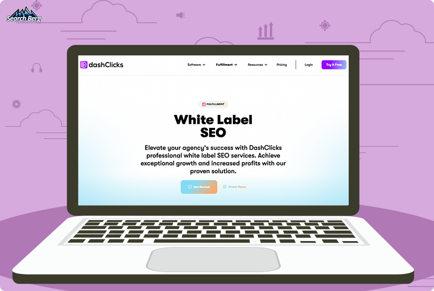 a screenshot of DashClicks' white-label SEO service page