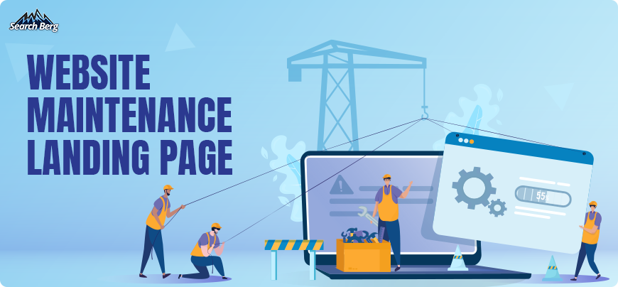 A dummy landing page for website maintenance services.