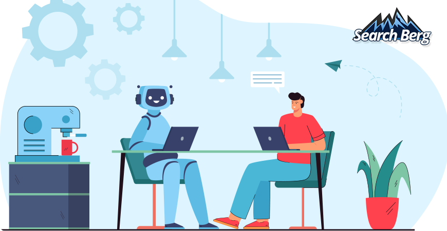 a human and machine working together