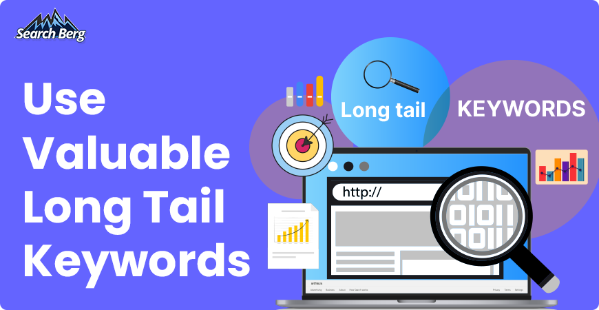 A graphic for long tail keywords on a search engine.