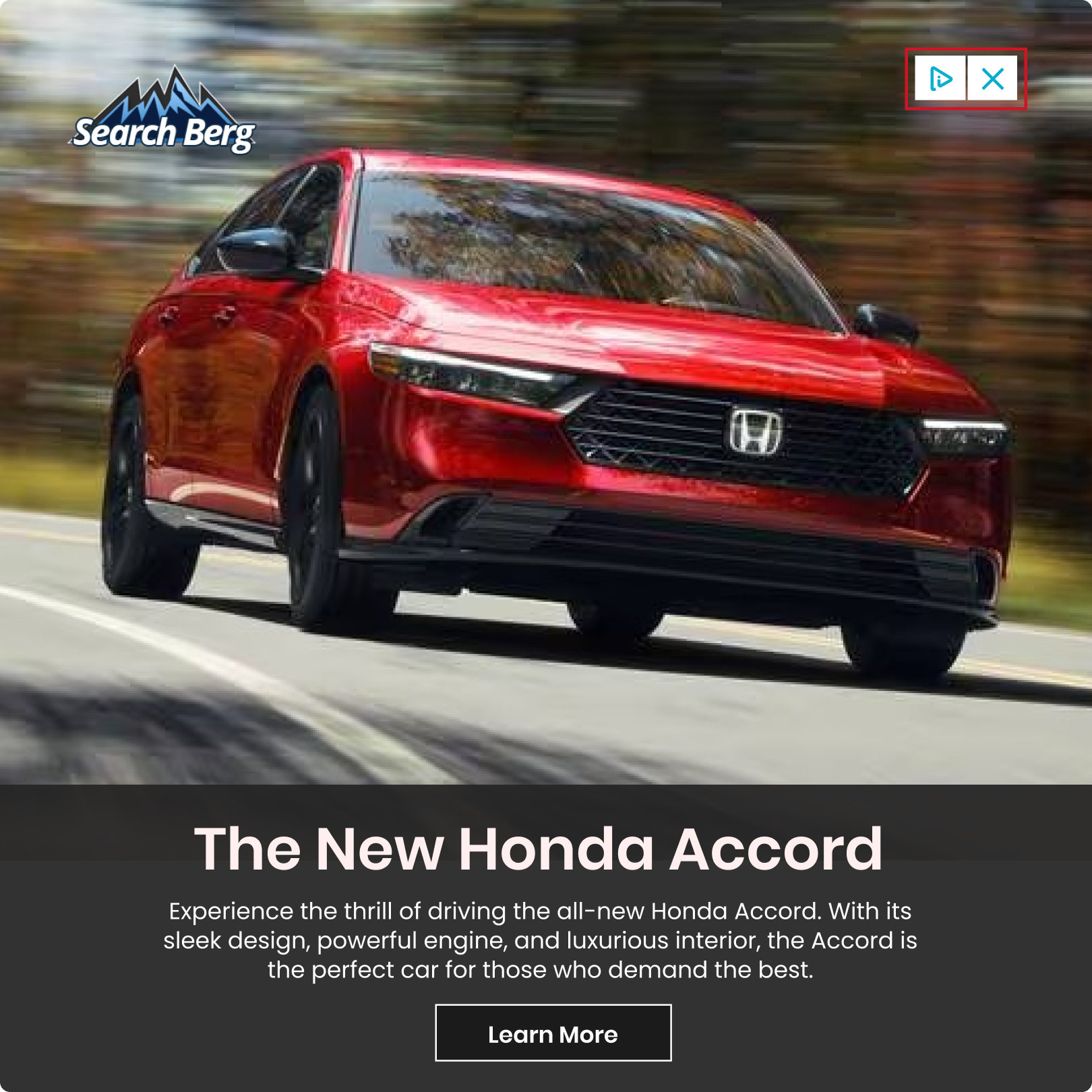 A Honda Accord display ad.