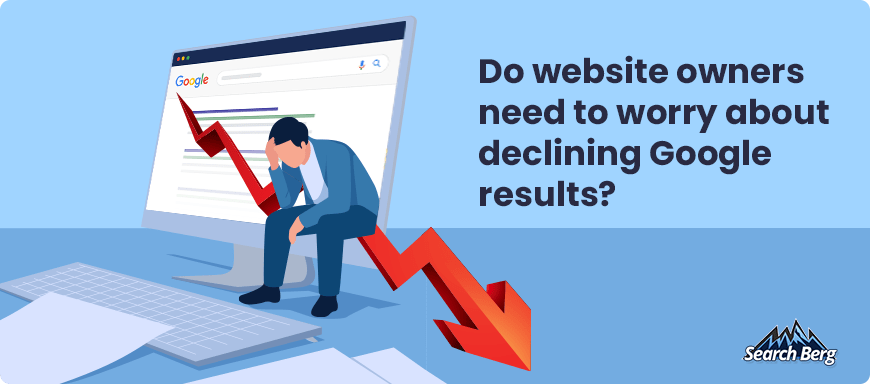A graphic on declining Google search.