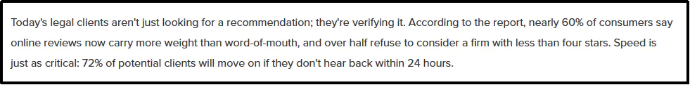 screenshot of referrals in law firms
