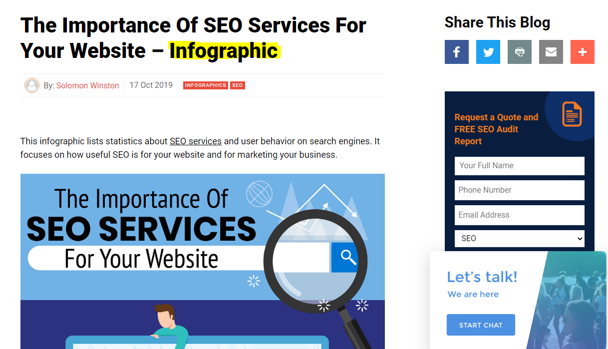 the image is a screenshot displaying an infographic uploaded as a blog post to provide users with valuable information and improve a brand's online reputation.